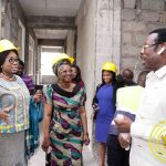 from left to right: Hon. Cynthia Mamle Morrison, Minister for MoGCSP - Dr. Afisah Zakaria, Chief Director for MoGCSP - and Mr. Tony Lamptey, the Contractor.