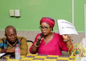 Hon. Minister Cynthia Morrison National Familiarisation Tour on the School Feeding Programme in Eastern Region